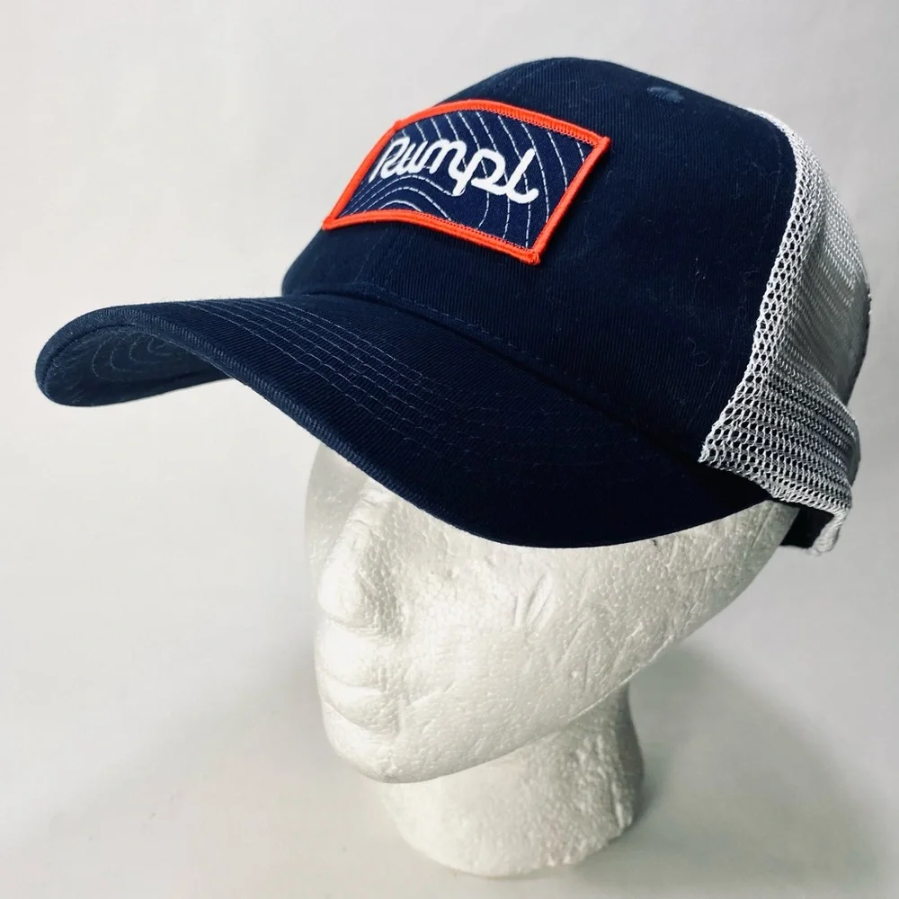 Rumpl Trucker Hat Patch Deepwater Logo Mesh Cap Snapback Navy Blue White